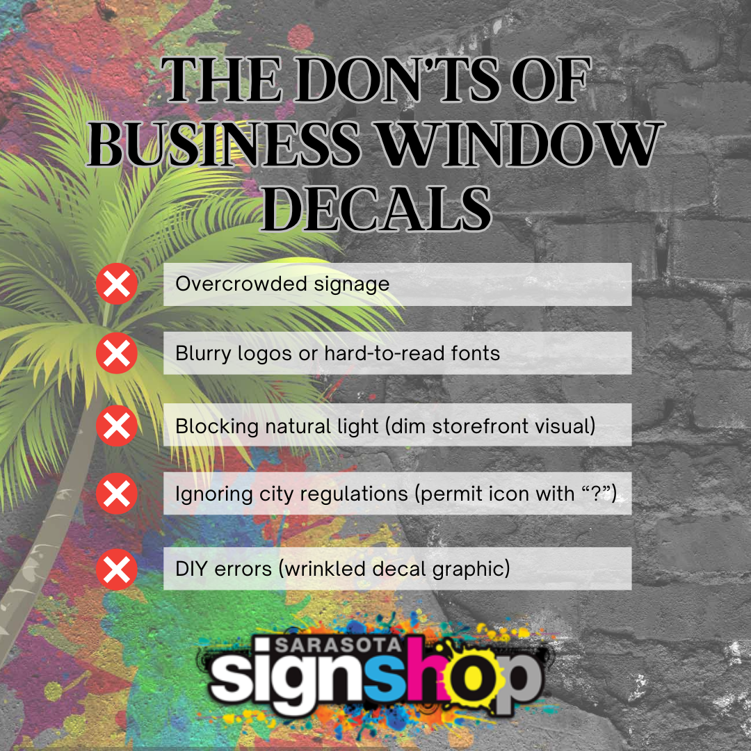 Don’ts of Business Window Decals