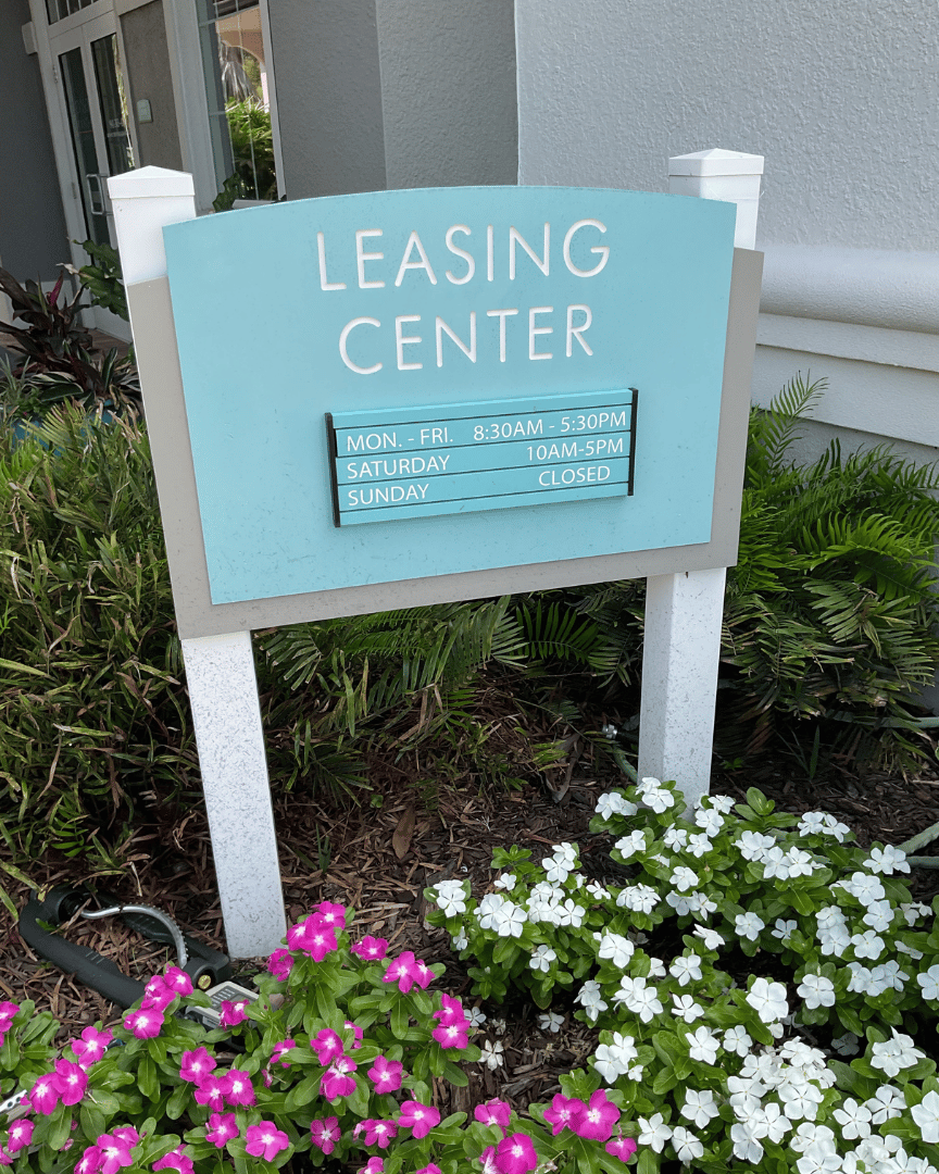 Leasing Center Sign in an Apartment in Venice