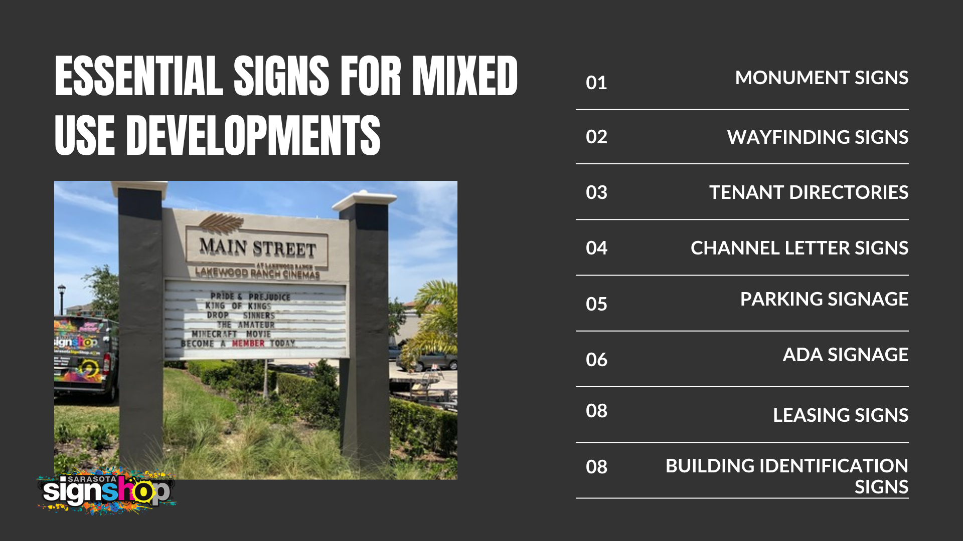 Signage Packages for Mixed Use Developments